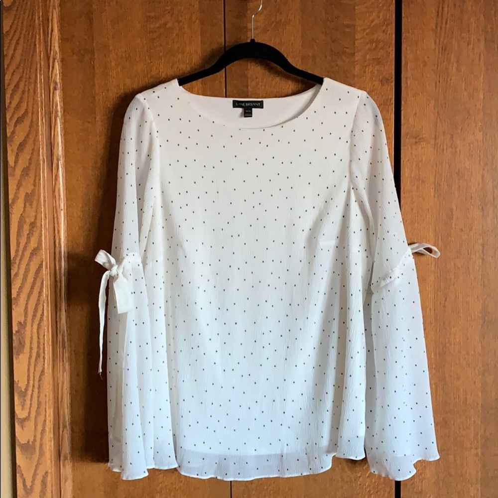 Lane Bryant lined blouse with with flowing sleeves